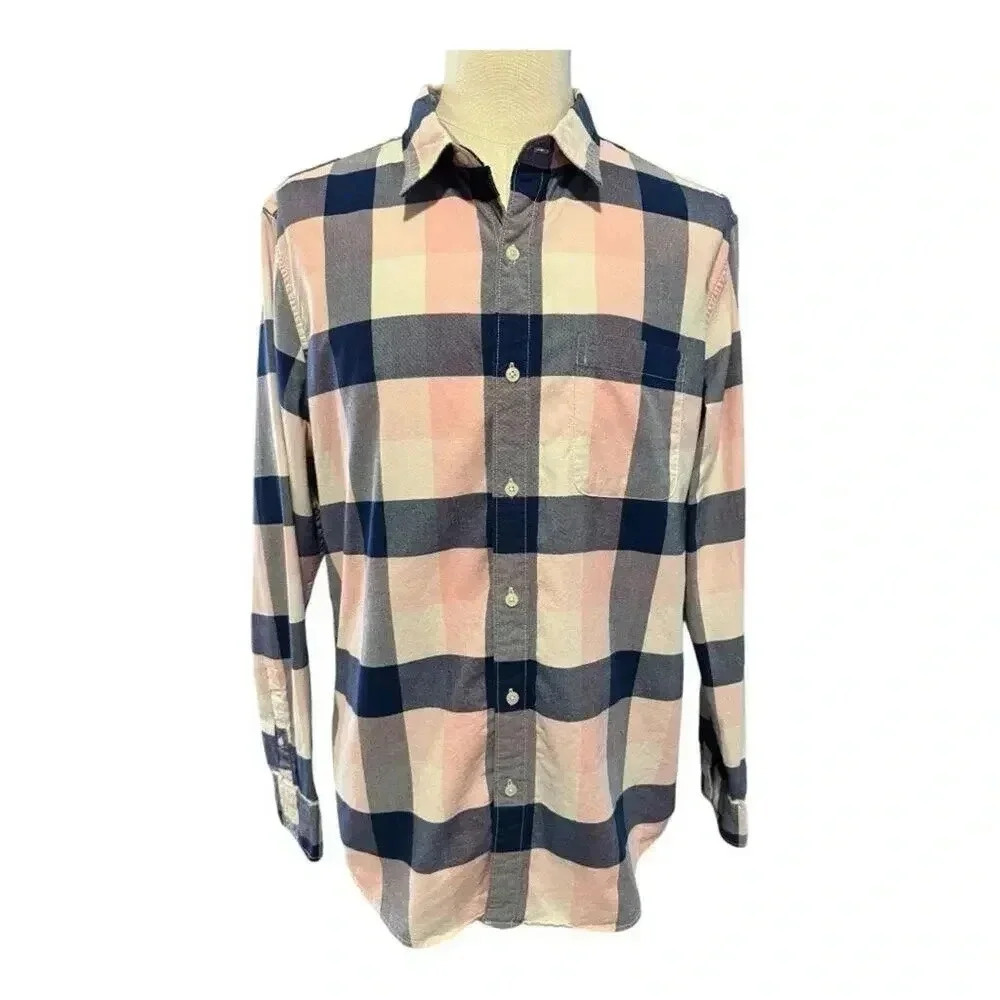 American Eagle Men's XL Plaid Long Sleeve Button-Up Shirt Multicolor Classic Fit